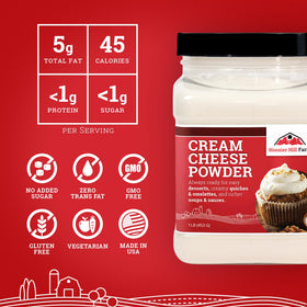 Hoosier Hill Farm Cream Cheese Powder dissolving in water to create smooth cream cheese