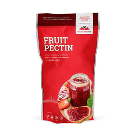 Hoosier Hill Farm fruit pectin packaging shot, ready for pantry storage.