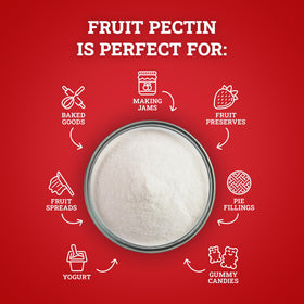 Hoosier Hill Farm fruit pectin product of USA label for home preserves.