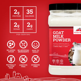 Hoosier Hill Farm goat milk powder dissolves easily in water for quick mix