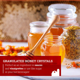 Hoosier Hill Farm granulated honey crystals baking use for desserts