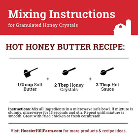Hoosier Hill Farm granulated honey crystals kitchen setup example