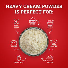 Baking batter enriched with Hoosier Hill Farm heavy cream powder for richer texture.