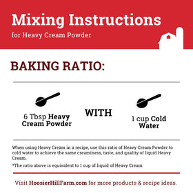Hoosier Hill Farm Heavy Cream Powder stored in cool dry place