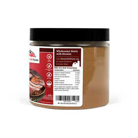 Hoosier Hill Farm Hickory Smoke Powder dry rub bowl for bold flavor blends.
