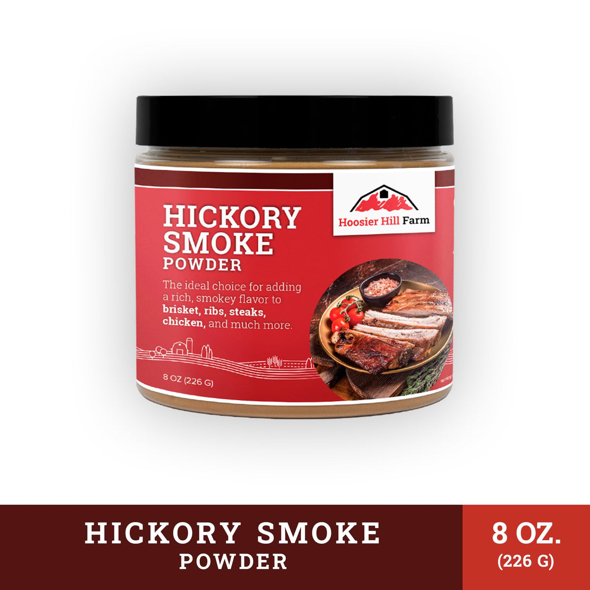 Hoosier Hill Farm Hickory Smoke Powder marinades and sauces mix for depth.