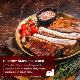 Hoosier Hill Farm Hickory Smoke Powder sprinkled on potato chips for snack enhancement.