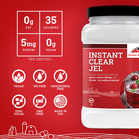 Hoosier Hill Farm Instant Clear Jel no-cook mix with dry ingredients for lump-free results.