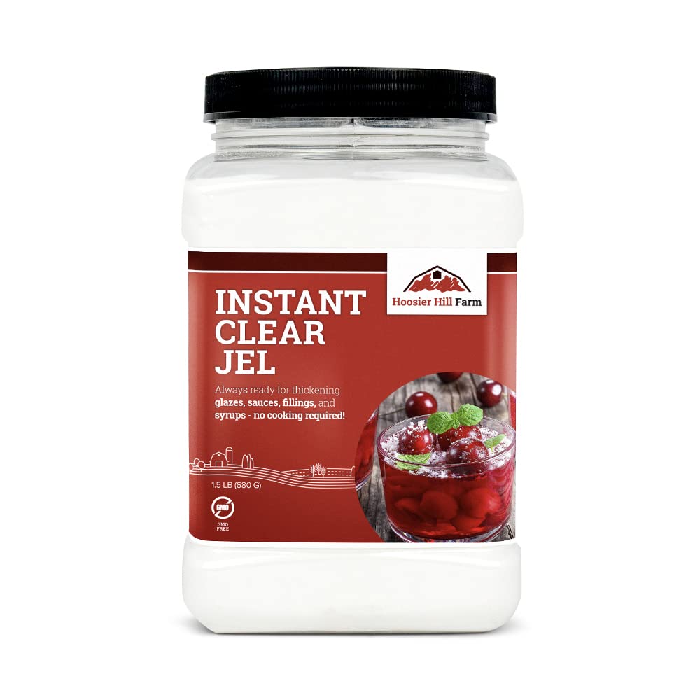 Hoosier Hill Farm Instant Clear Jel packaging front for quick no-cook thickening.