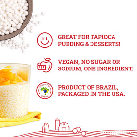 Hoosier Hill Farm large tapioca pearls uncooked pearls ready to soak for pudding.