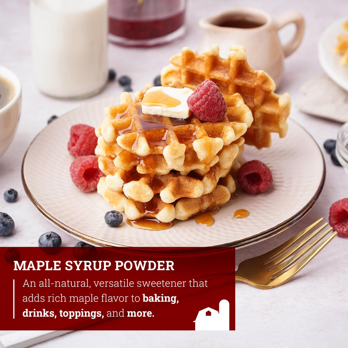 Hoosier Hill Farm Maple Syrup Powder glaze adds flavorful finishes.