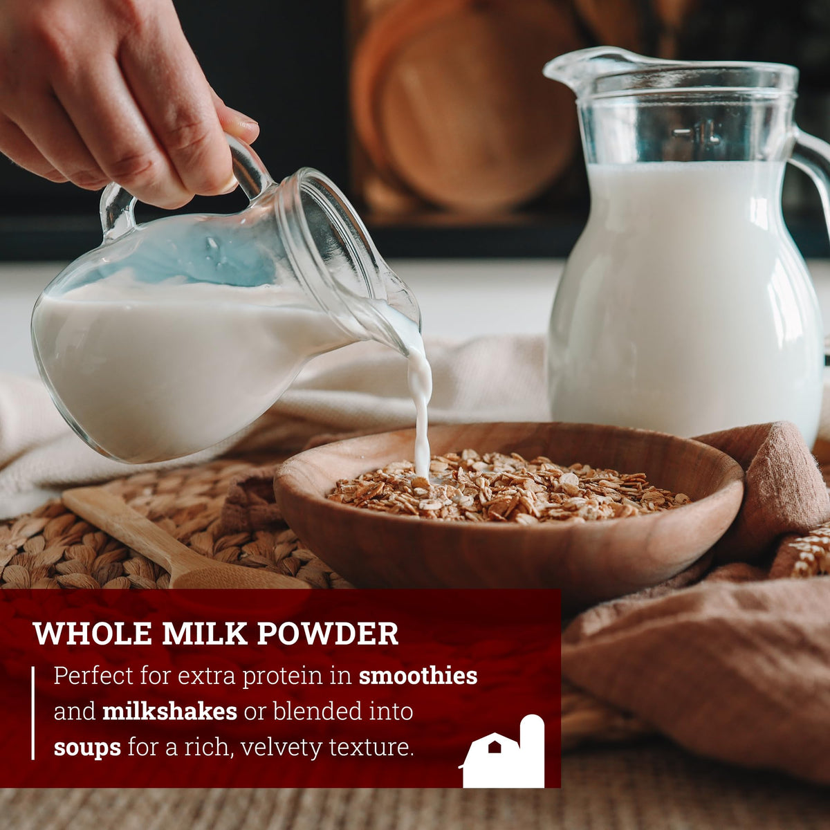 Smoothie prepared with Hoosier Hill Farm milk powder for extra creaminess.