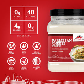 Hoosier Hill Farm parmesan-cheese-powder-dispensing adds rich finish.
