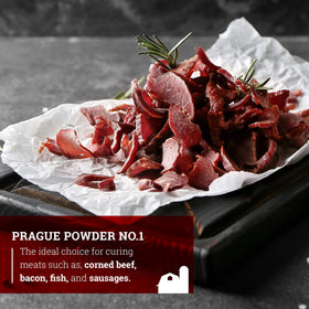 Hoosier Hill Farm Prague Powder No. 1 bacon cure preserves color and texture in bacon.
