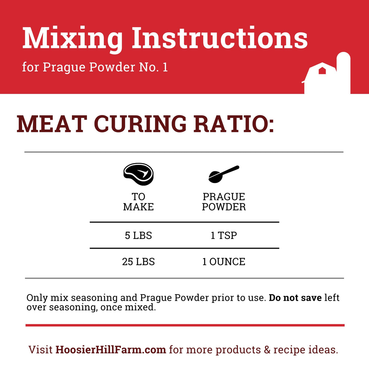 Hoosier Hill Farm Prague Powder No. 1 storage guidance helps maximize shelf life.