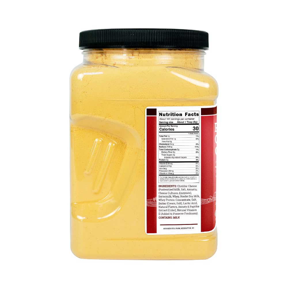 2.5 lb bag of Hoosier Hill Farm cheddar powder for bulk use.