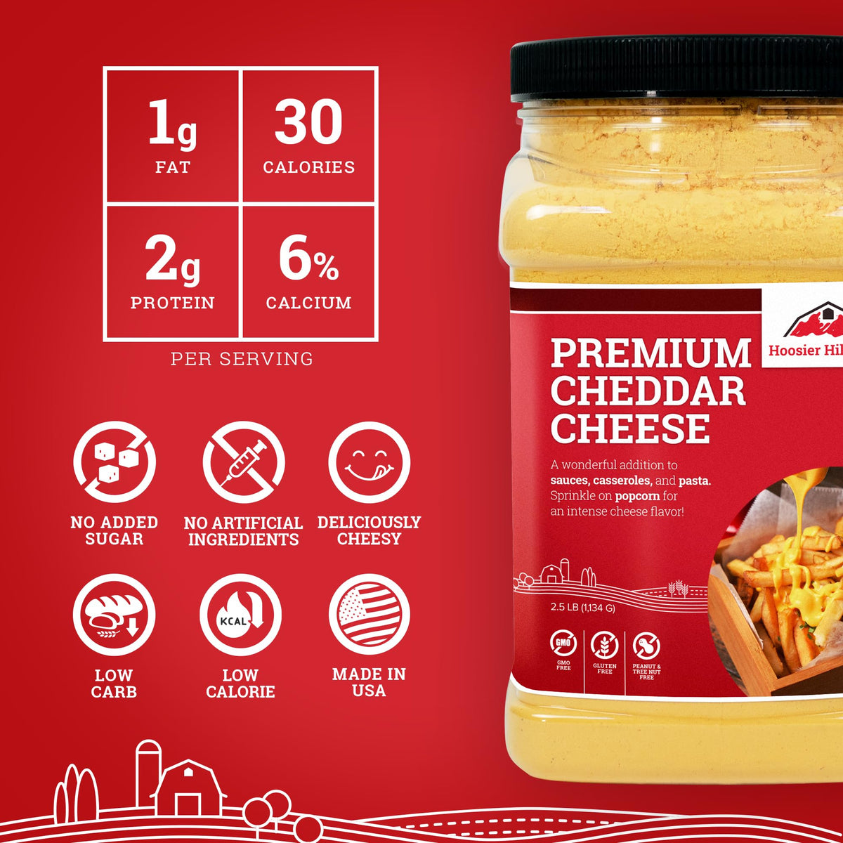 Cheddar cheese powder whisked into sauce creates rich macaroni and cheese.
