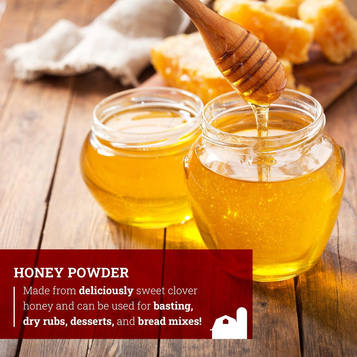 Hoosier Hill Farm Premium Honey Powder sprinkled into bread dough for soft crumb and aroma