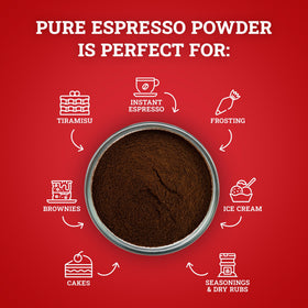 Baking setup with espresso powder enhancing brownies and chocolate desserts.