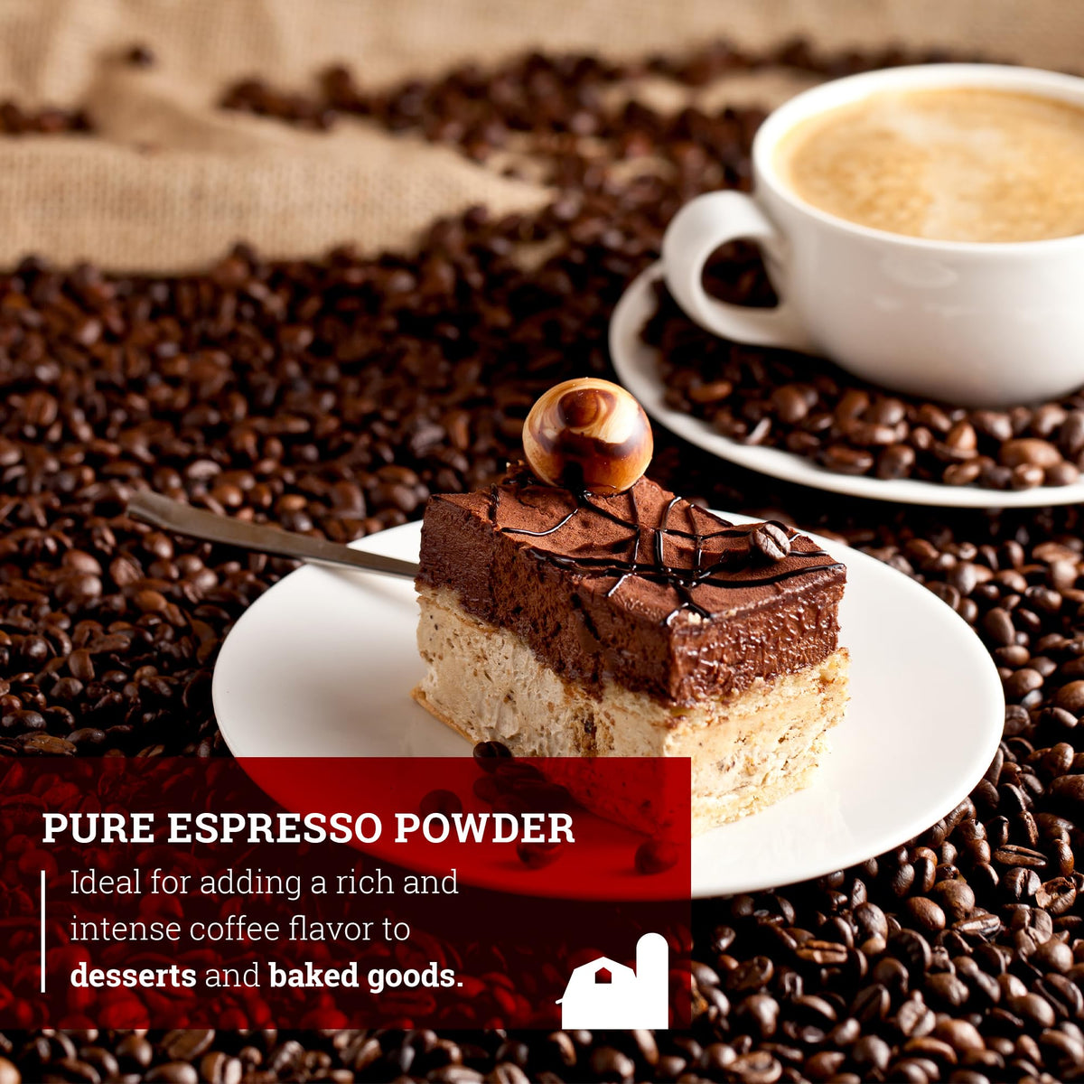 Hoosier Hill Farm packaging emphasizes fresh Brazilian coffee bean origin.