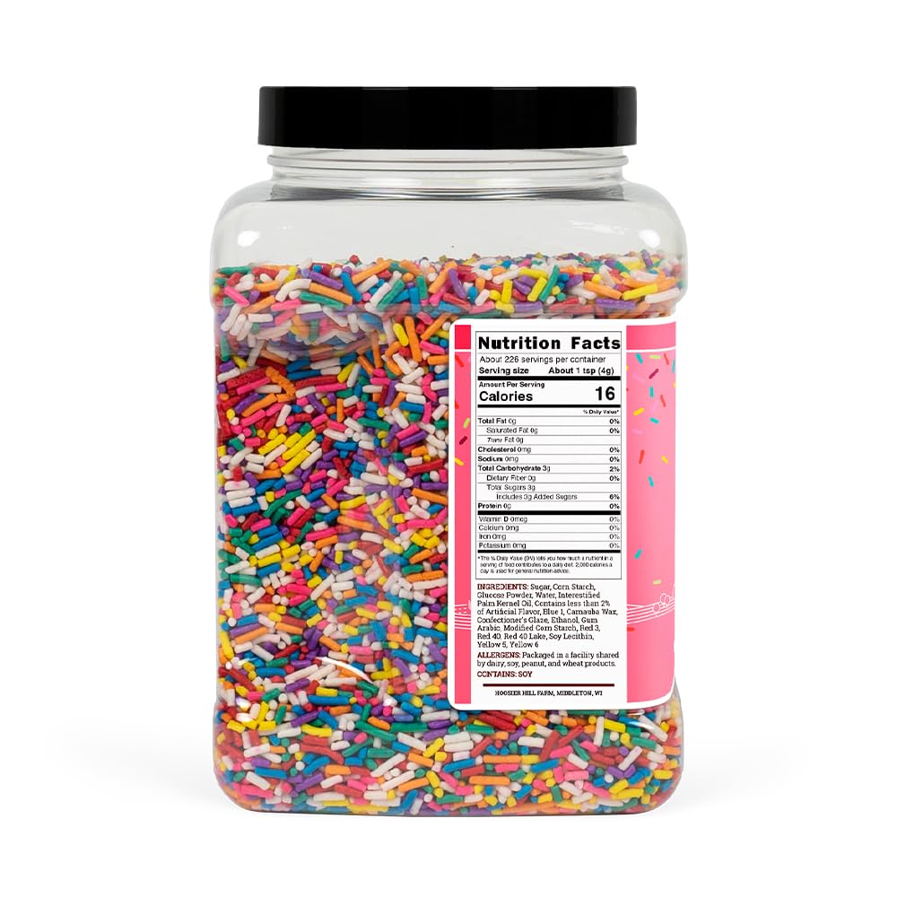Hoosier Hill Farm Rainbow Sprinkles decorate cupcakes and cakes beautifully.