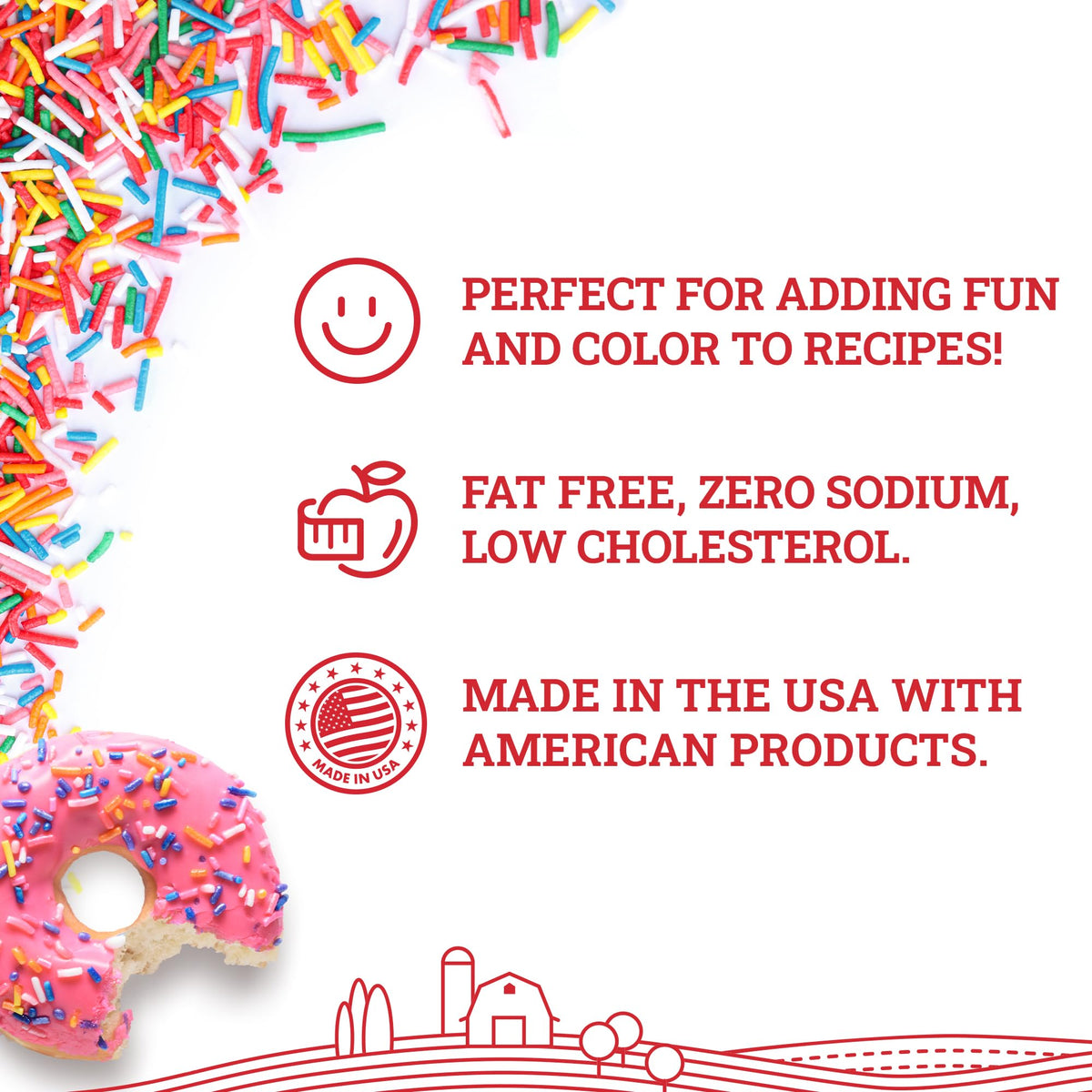 Hoosier Hill Farm Rainbow Sprinkles on cookies add festive color.