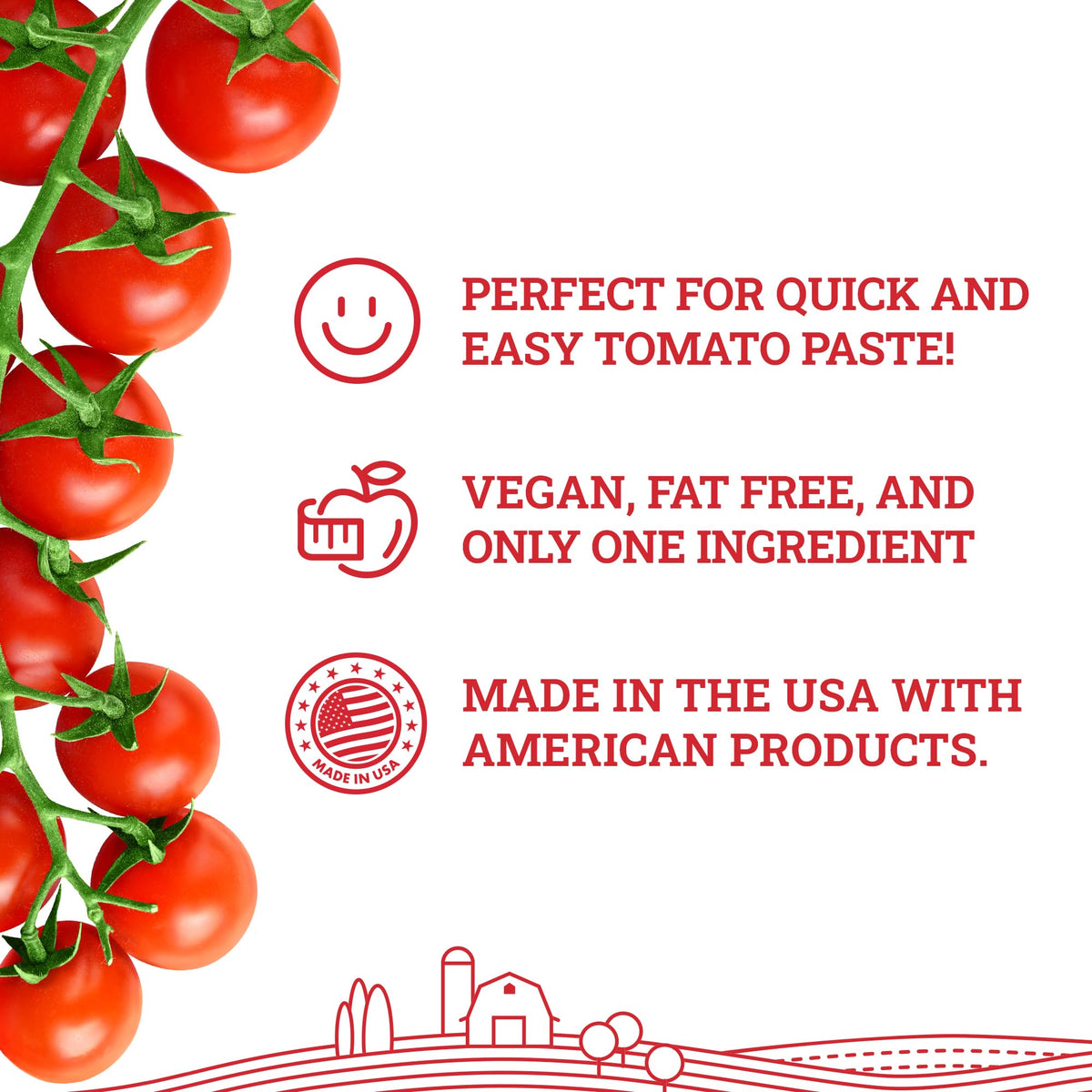 Hoosier Hill Farm tomato powder label close-up showing simple ingredients for home cooking