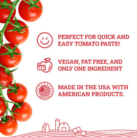 Hoosier Hill Farm tomato powder label close-up showing simple ingredients for home cooking