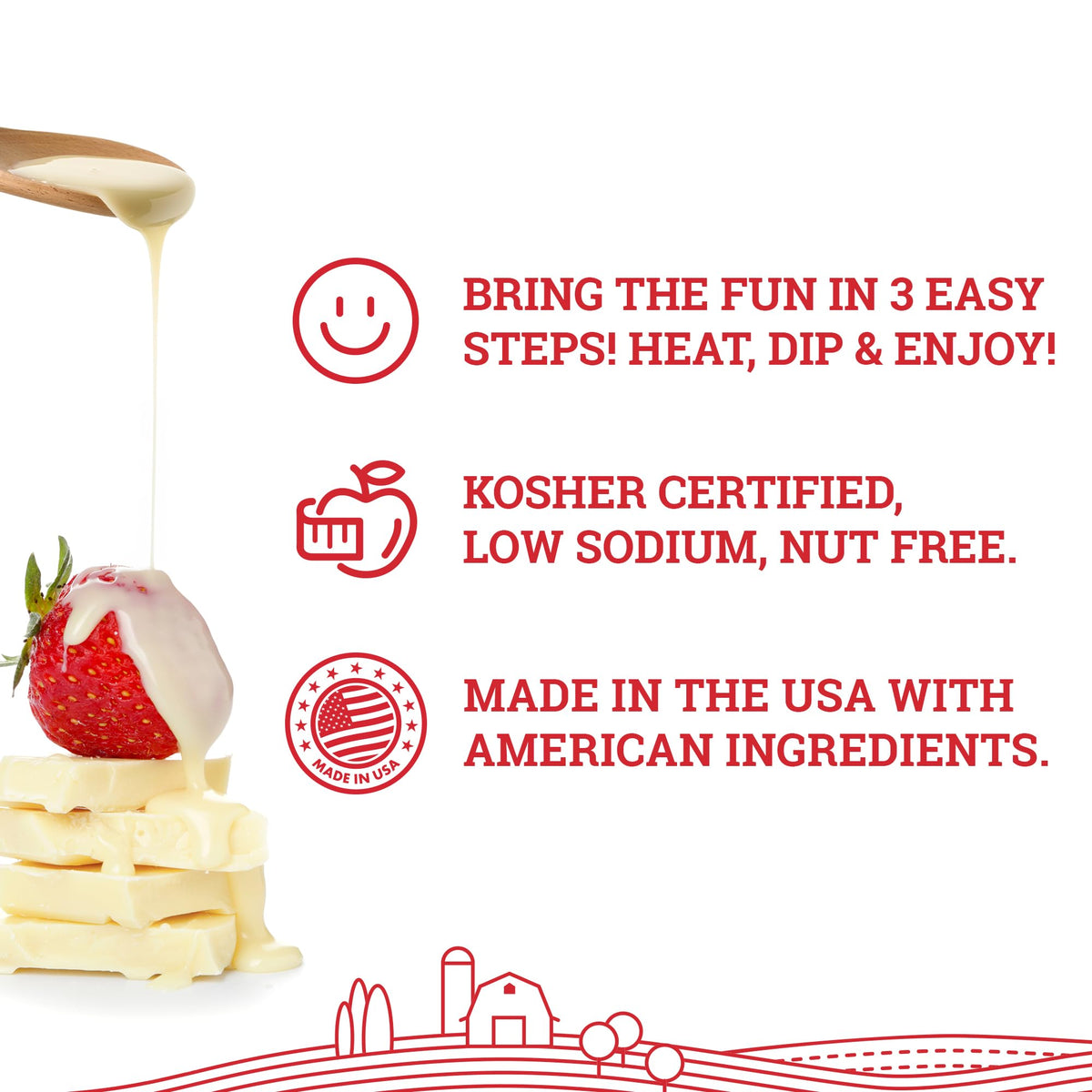 Hoosier Hill Farm white wafers melting in a microwave-safe bowl for quick prep.