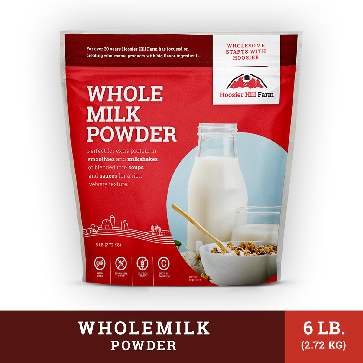 Powder whisked into soups for creamy texture with Hoosier Hill Farm.
