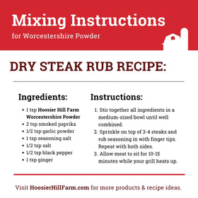 Hoosier Hill Farm Worcestershire Powder storage demonstrates easy shelf-stable spice storage.