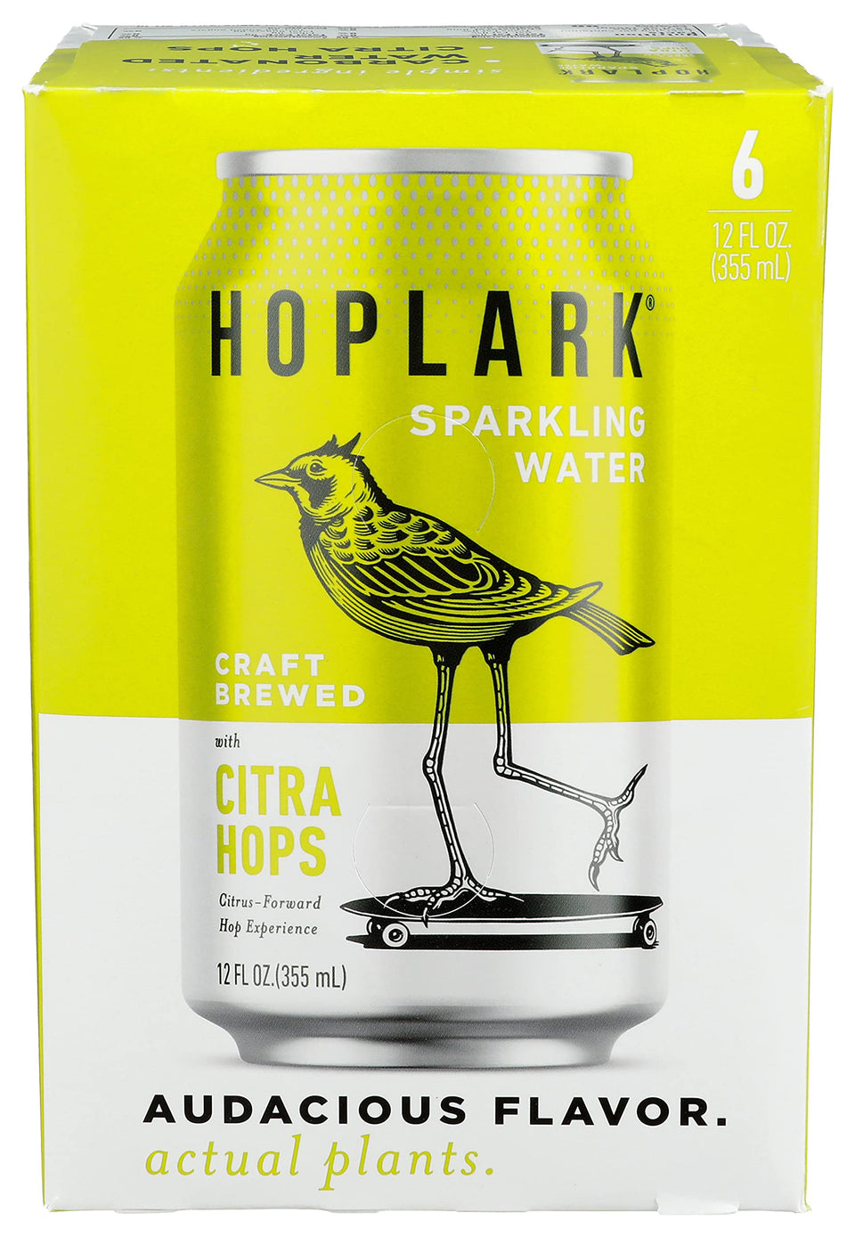 Hoplark Citra Hops sparkling water six-pack pack shot for on-the-go refreshment.