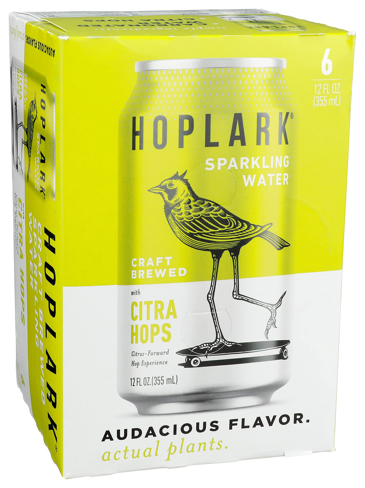Hoplark Citra Hops sparkling water bottle pour shows crisp, clean flavor.