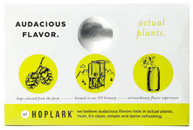 Hoplark Citra Hops sparkling water bubbles close-up highlights lively effervescence.
