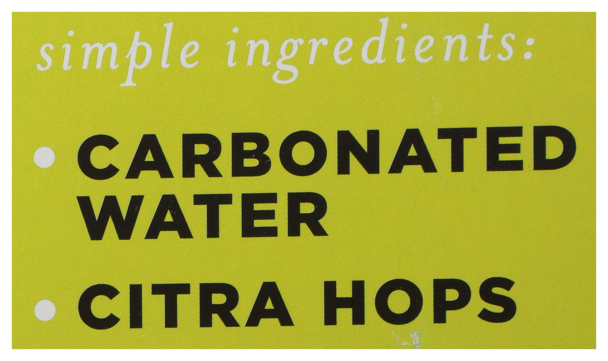 Hoplark Citra Hops sparkling water ingredients label highlights natural elements.