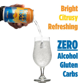 Hoppy Hour no-sugar can close-up, clean label hydration with zero calories.