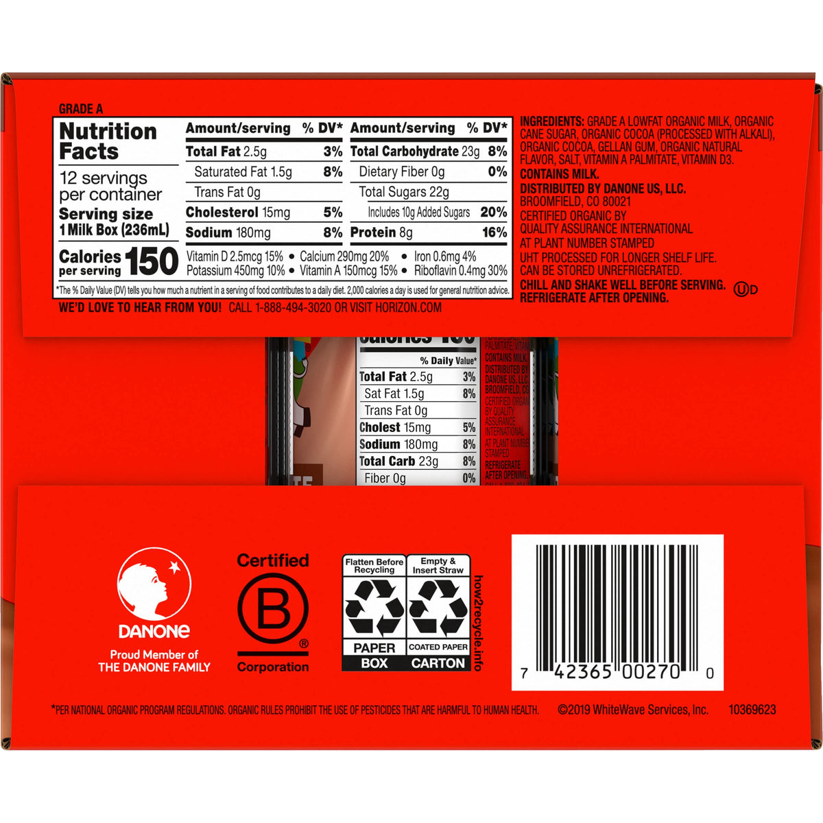 Horizon Organic chocolate milk delivers a chocolate flavor with protein balance.