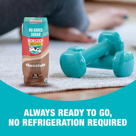 Horizon Organic eighteen 8 oz boxes offer family-friendly convenience.