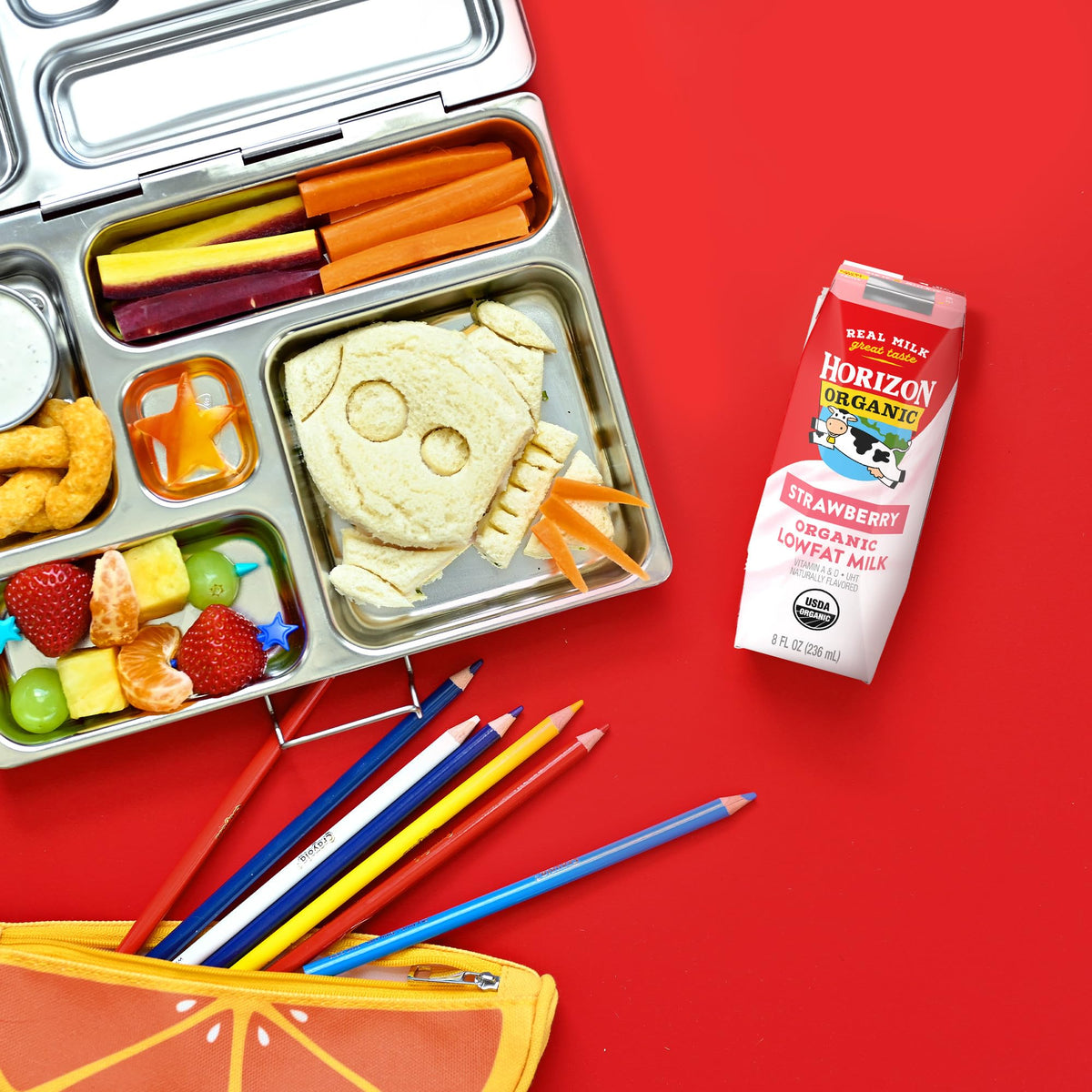 Horizon Organic strawberry milk box flavor appeals to kids and adults alike