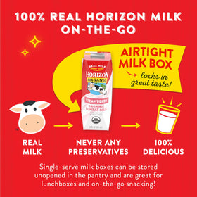 Horizon Organic UHT milk box, no refrigeration required