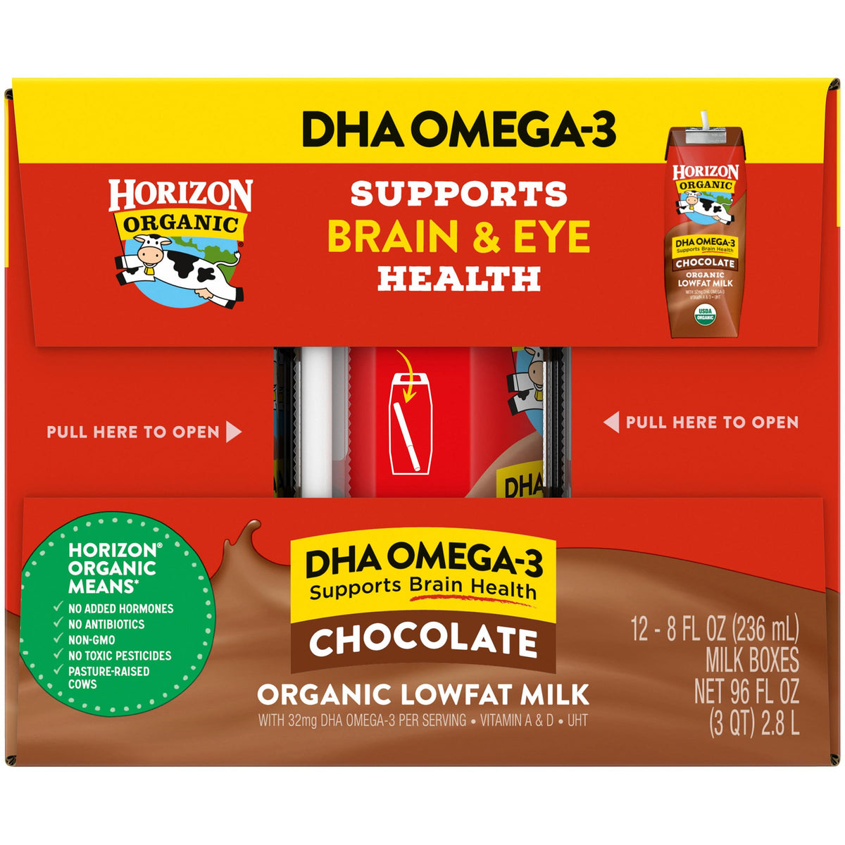 Horizon Organic shelf-stable packaging designed to avoid refrigeration.