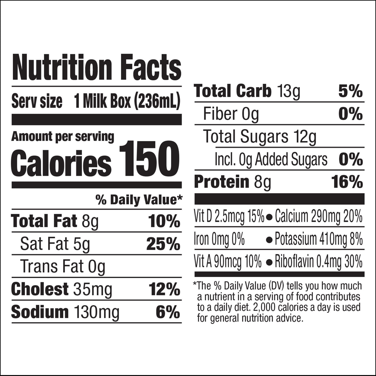 Horizon Organic non-GMO milk box, dairy from cows without added hormones.