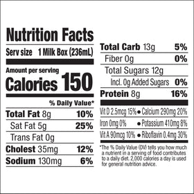Horizon Organic non-GMO milk box, dairy from cows without added hormones.