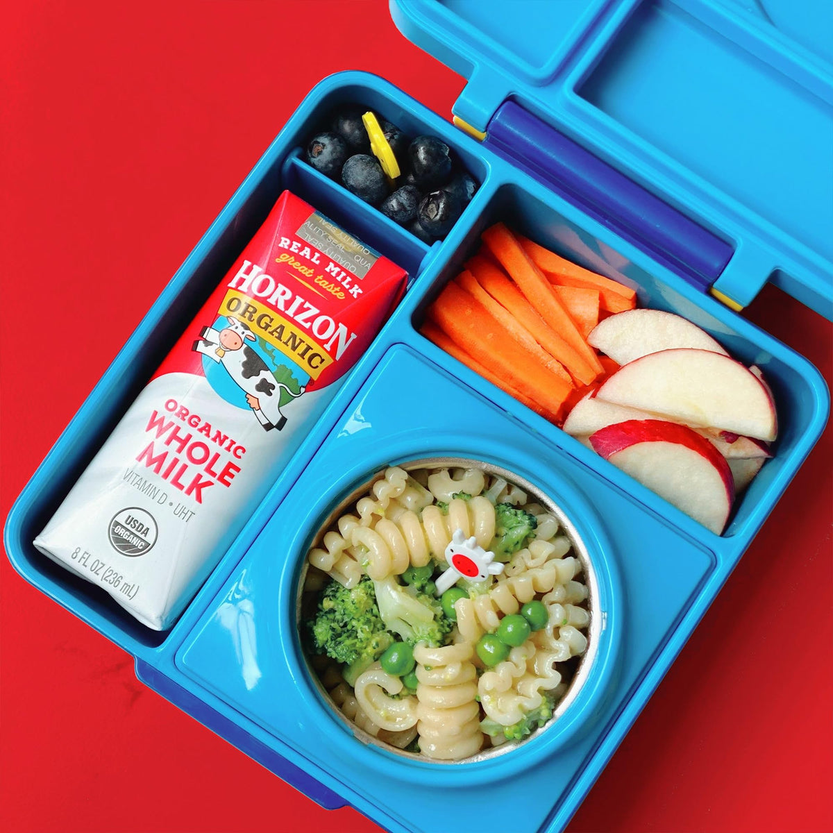 Horizon Organic on-the-go milk box, convenient protein source for busy days.