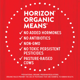 Horizon Organic shelf-stable milk box, USDA Organic quality for travels.