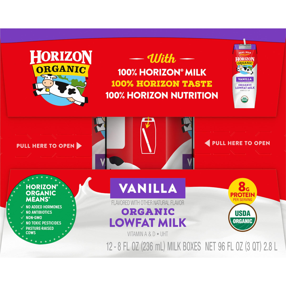 Horizon Organic vanilla milk boxes ideal lunchbox idea for busy days.