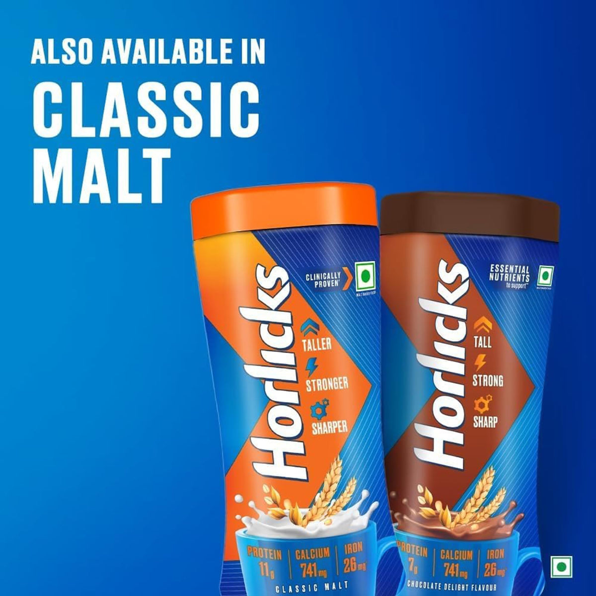 Horlicks Chocolate Malt Powder hot-milk, yields a silky chocolate sip.