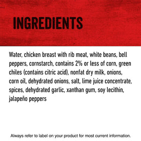 Hormel White Chicken Chili with Beans, gluten-free with no artificial ingredients for clean dishes.