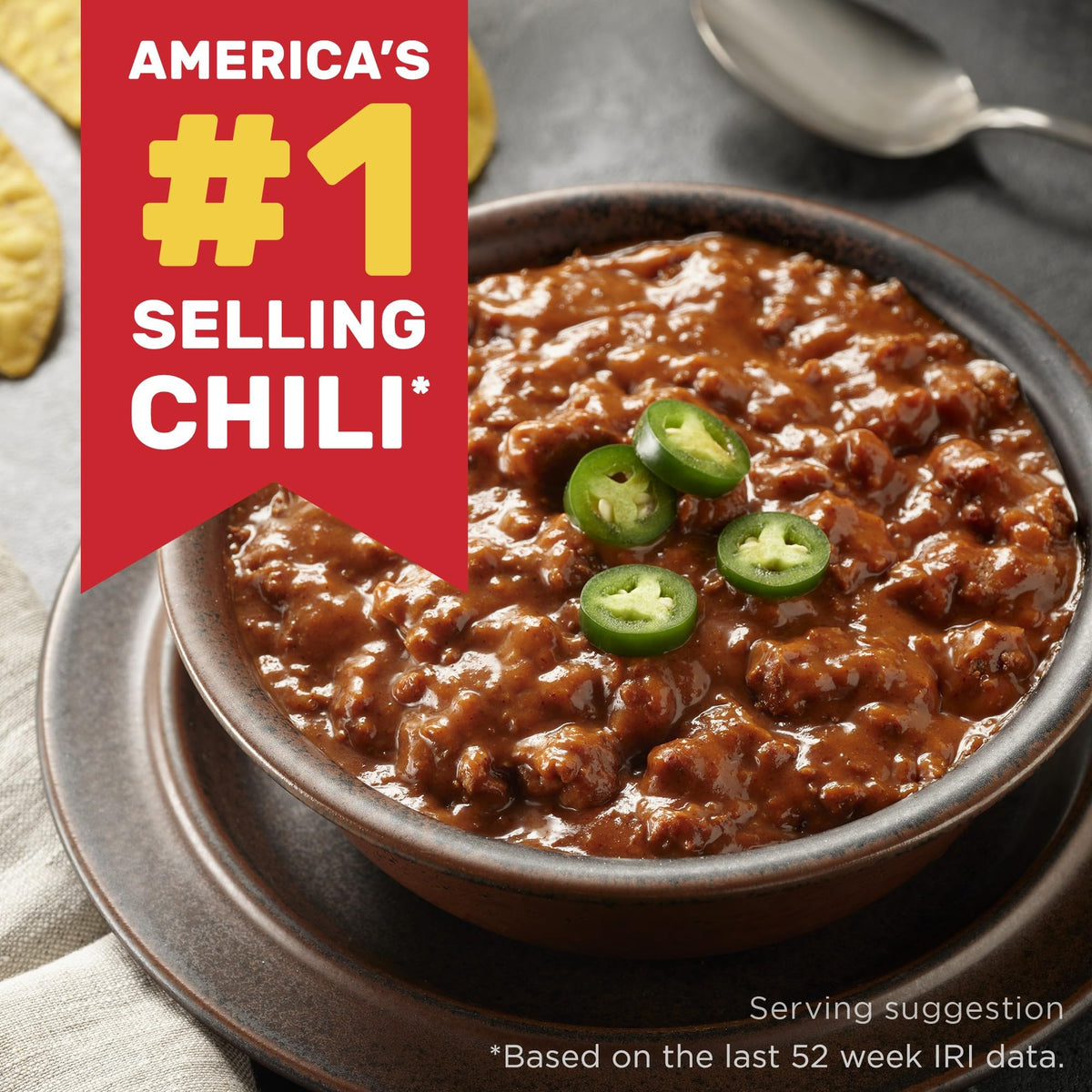 Hormel Chili Turkey No Beans heat-ready can for fast weeknight dinners.