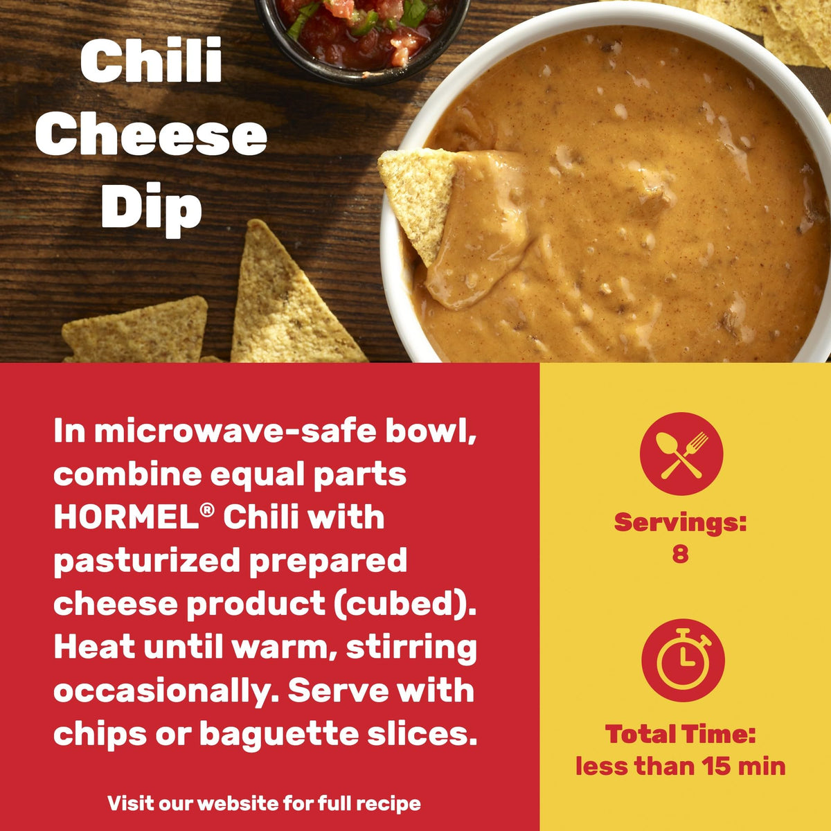 Hormel Chili Turkey No Beans poured over macaroni and cheese for a hearty twist.